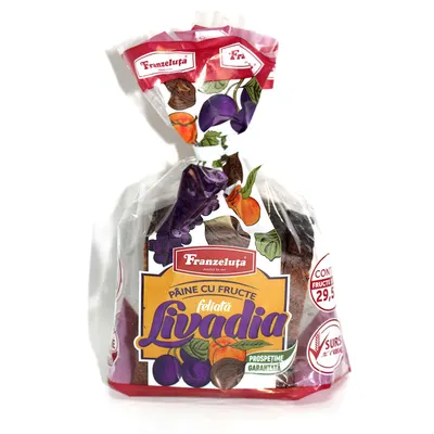 Pâine LIVADIA cu fructe feliat/ambalat 300g FRANZELUTA