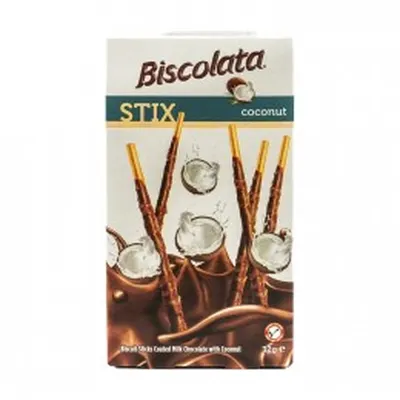 Biscuiți stix cocos 32g BISCOLATA
