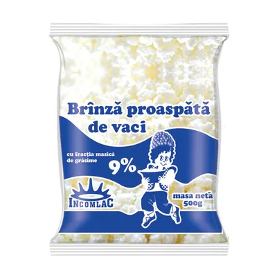 Brânză de vaci 9% 500g INCOMLAC