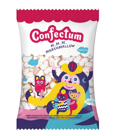 Zefir Jevatelnii melki fragi 200g CONFECTUM